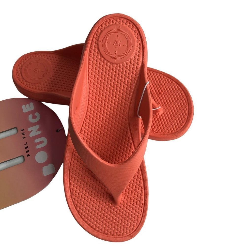 TOTES BOUNCE ORANGE thong flip  flop SZ 6‎ NEW WITH TAG